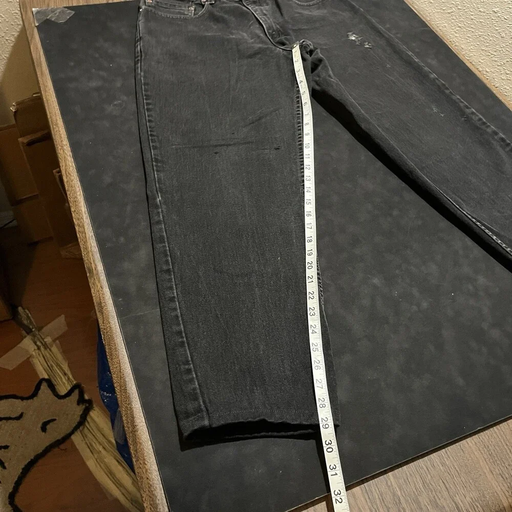 Vintage Levis Jeans Black 90s Men Denim 560 Loose Fit Wide Leg Baggy 30x30 Jnco